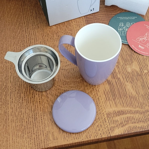 Sweese Porcelain Tea Mug with Infuser & Lid - 15 oz. - purple - Picture 10 of 13